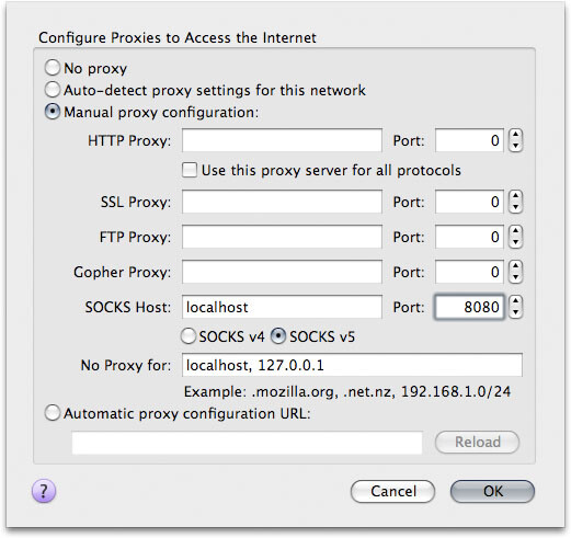 Putty SSH - SOCKS Proxy