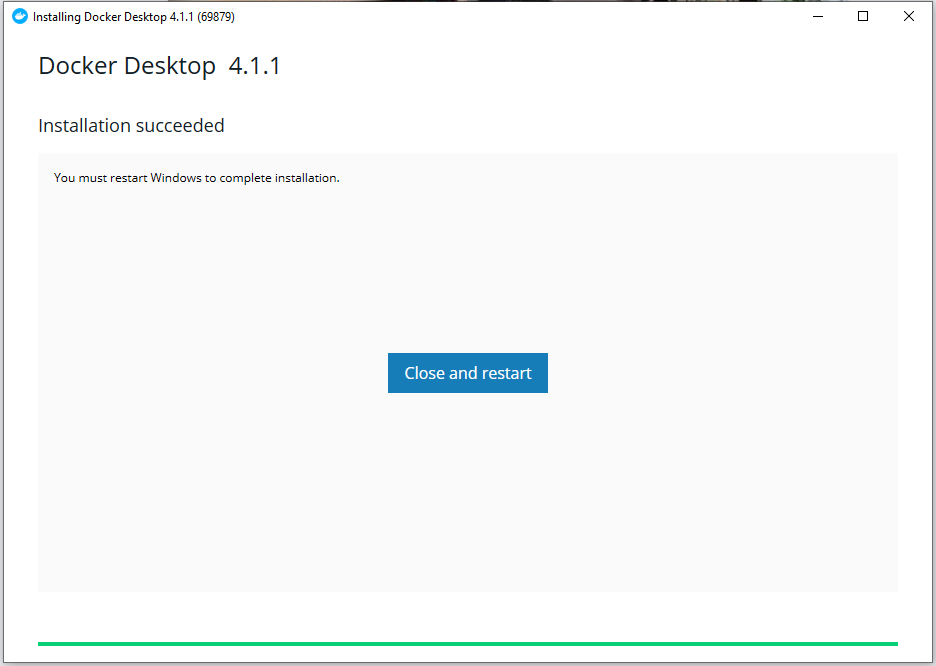 Install Docker Desktop Windows OS Finishing