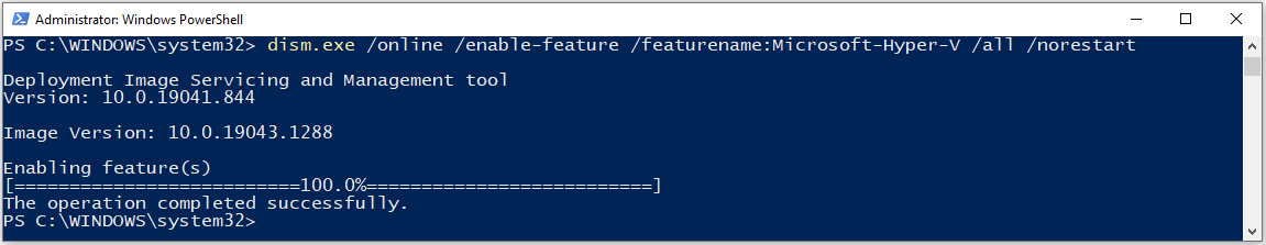 powershell install microsoft hyper v