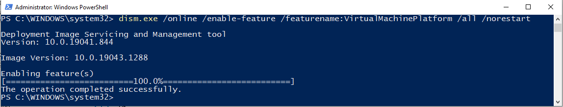 powershell install virtual machine platform