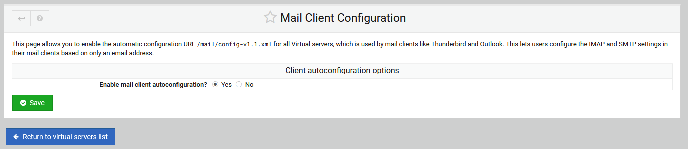 mail client autoconfig